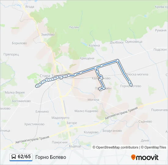 62/65 Bus Line Map