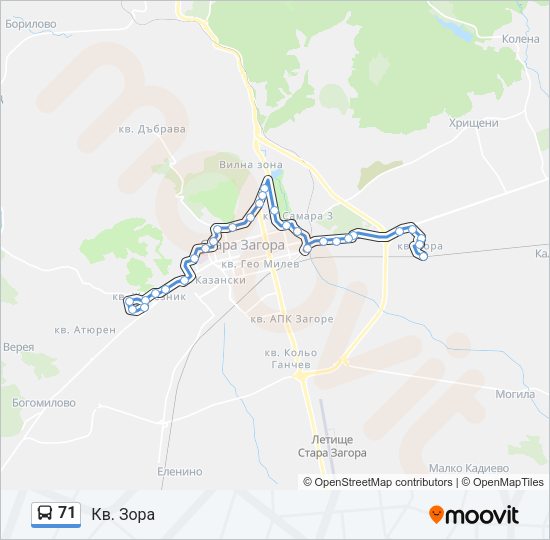71 Bus Line Map