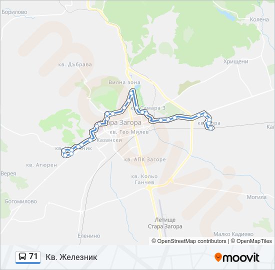 71 Bus Line Map