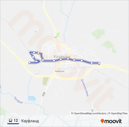 Автобус 12: карта маршрута