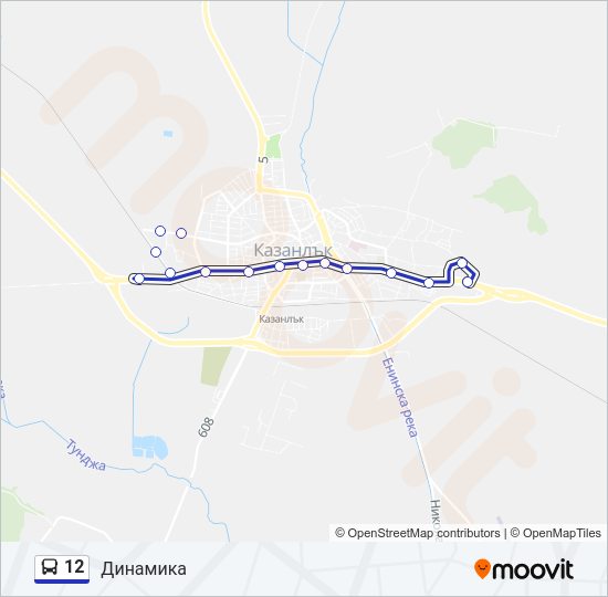 12 автобус Карта на Линията