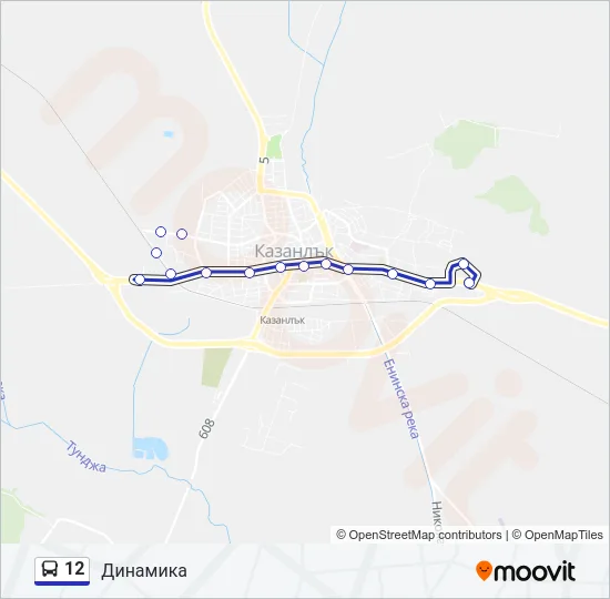 Автобус 12: карта маршрута