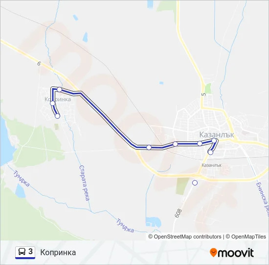 Автобус 3: карта маршрута