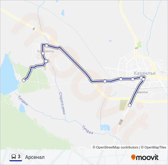 Автобус 3: карта маршрута