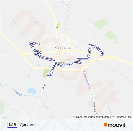 Автобус 8: карта маршрута