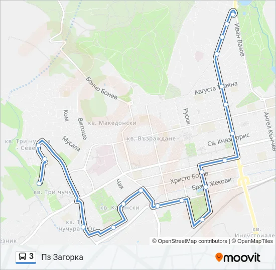3 Bus Line Map