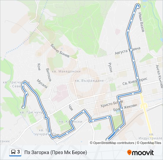 3 Bus Line Map