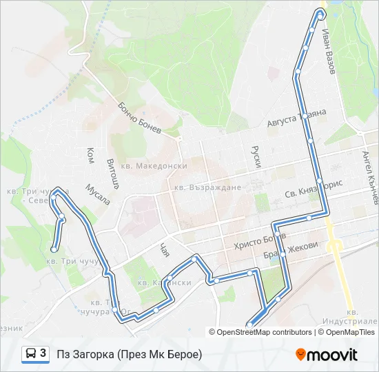 3 Bus Line Map