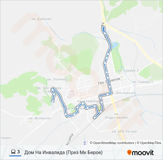 3 Bus Line Map