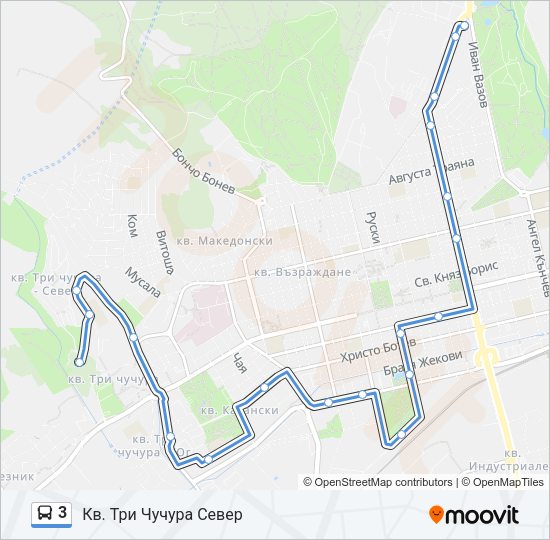 3 Bus Line Map