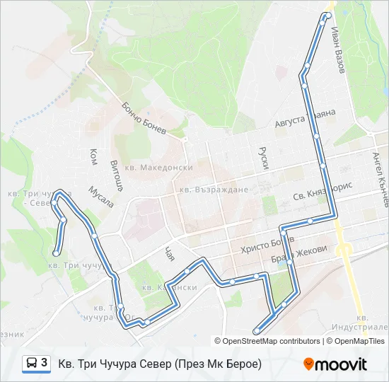 3 Bus Line Map