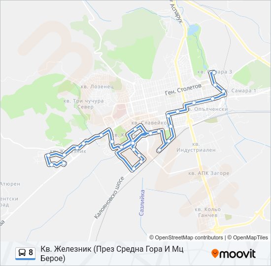 8 Bus Line Map
