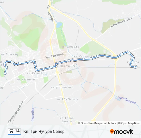 14 Bus Line Map