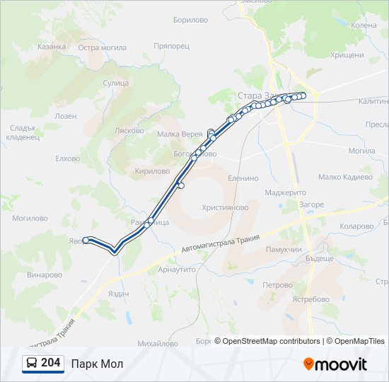 204 Bus Line Map