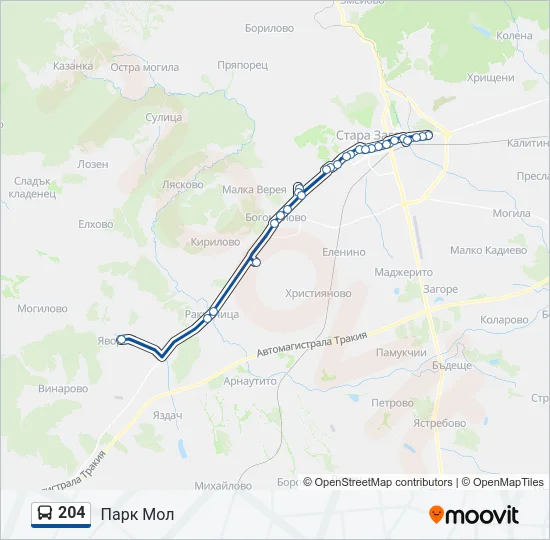 204 Bus Line Map