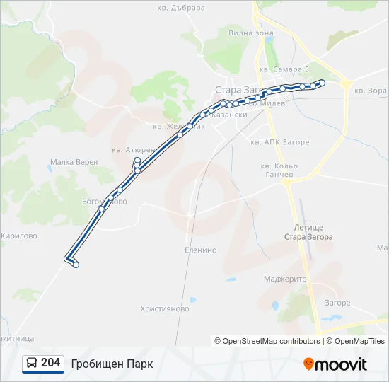 204 Bus Line Map