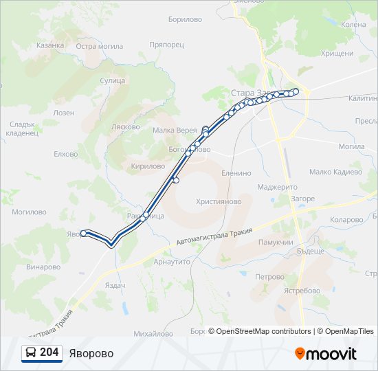 204 Bus Line Map