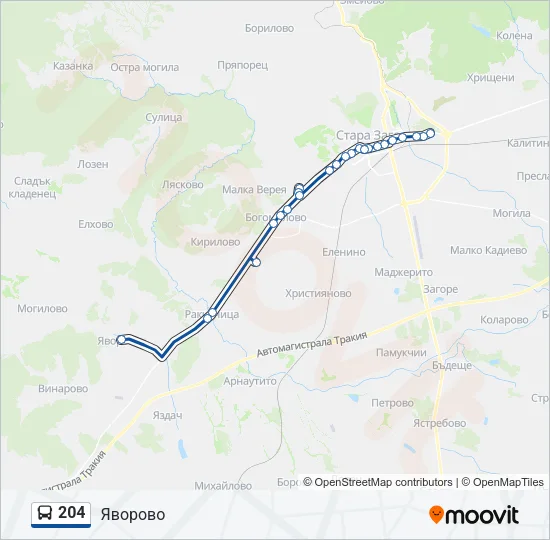204 Bus Line Map