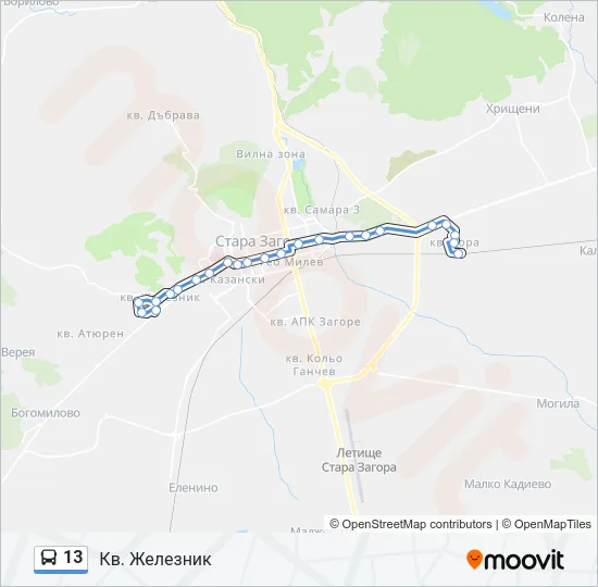 13 Bus Line Map