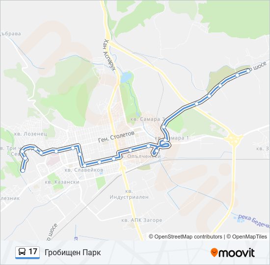 17 bus Line Map