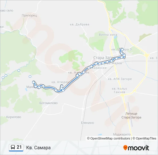 21 Bus Line Map