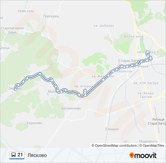 21 bus Line Map