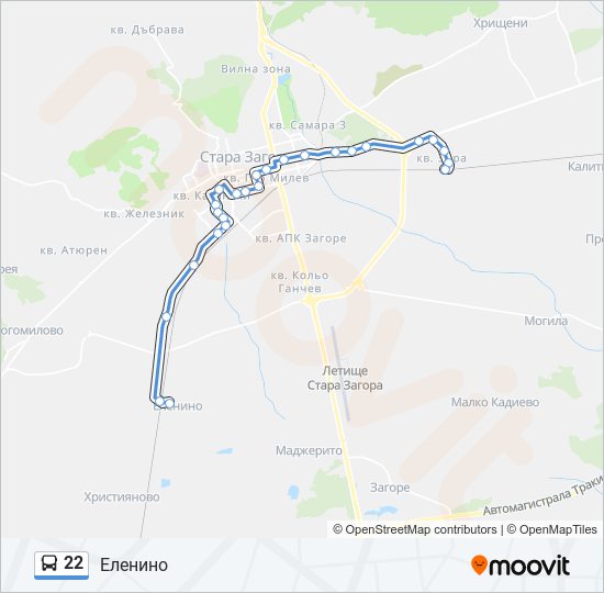 22 bus Line Map