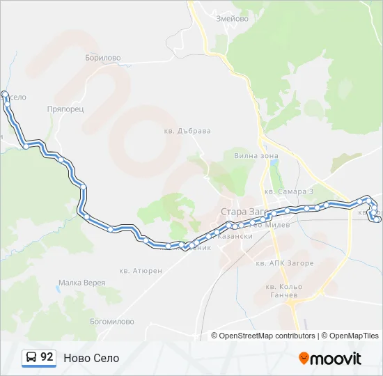 92 Bus Line Map