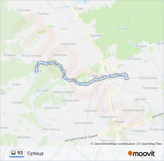 93 Bus Line Map