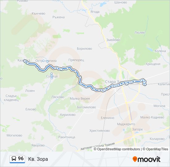96 Bus Line Map