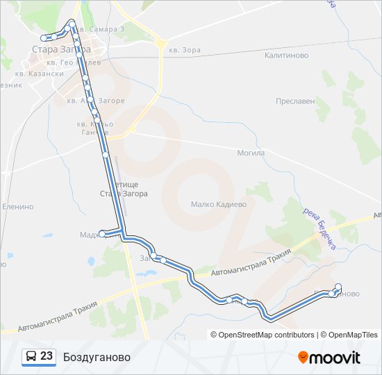 23 bus Line Map