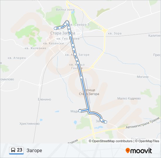 23 bus Line Map