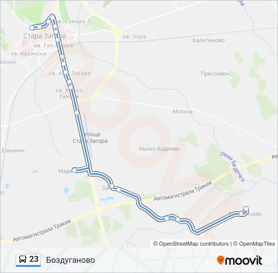 23 Bus Line Map