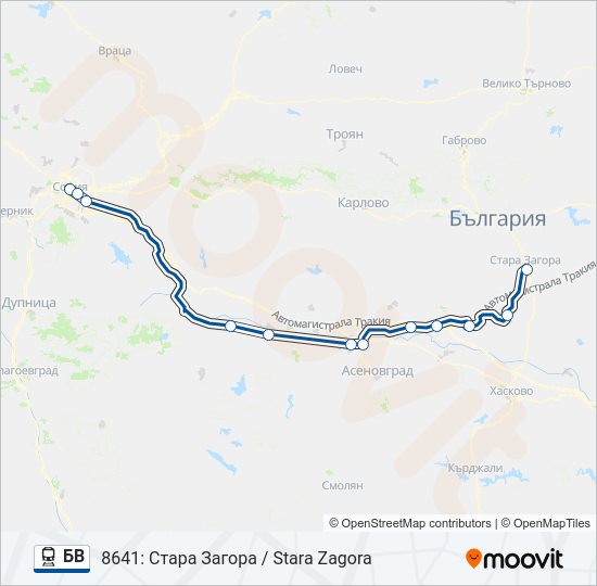 БВ  Карта на Линията