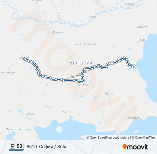 БВ  Карта на Линията