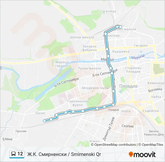 12 Bus Line Map