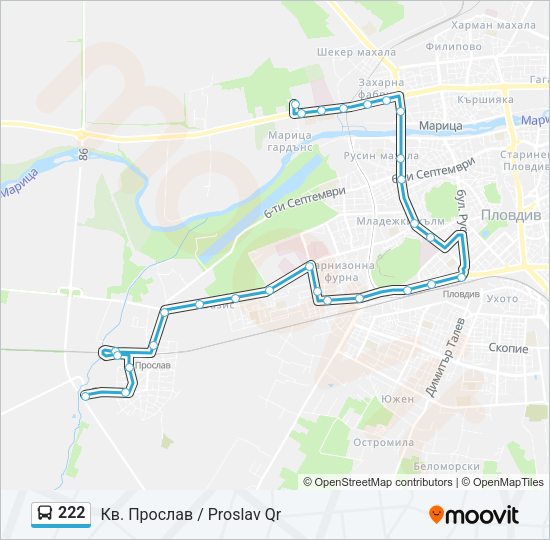 222 Bus Line Map