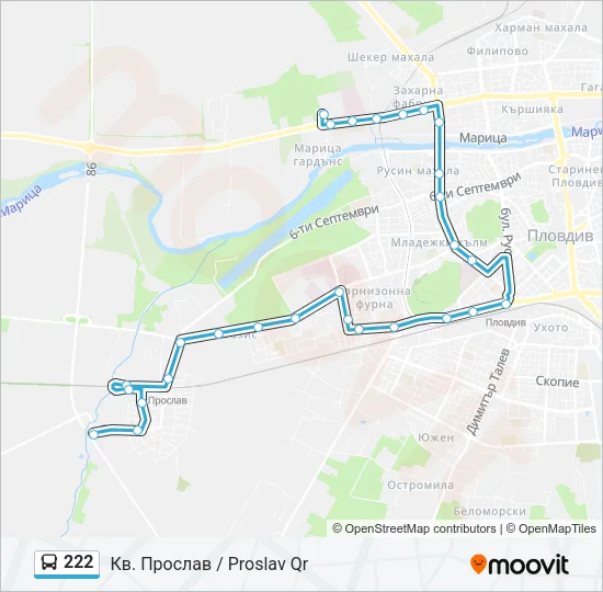 222 Bus Line Map