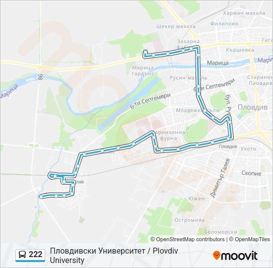 222 Bus Line Map