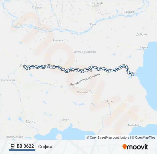 БВ 3622 Train Line Map