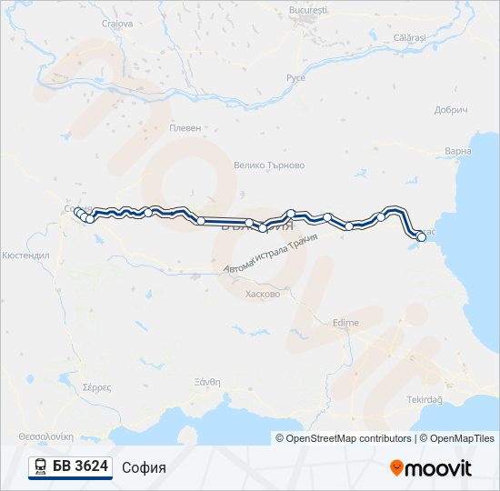 БВ 3624 Train Line Map