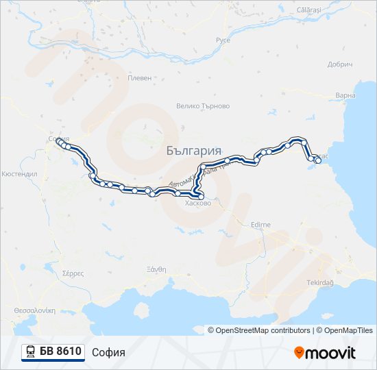БВ 8610 Train Line Map