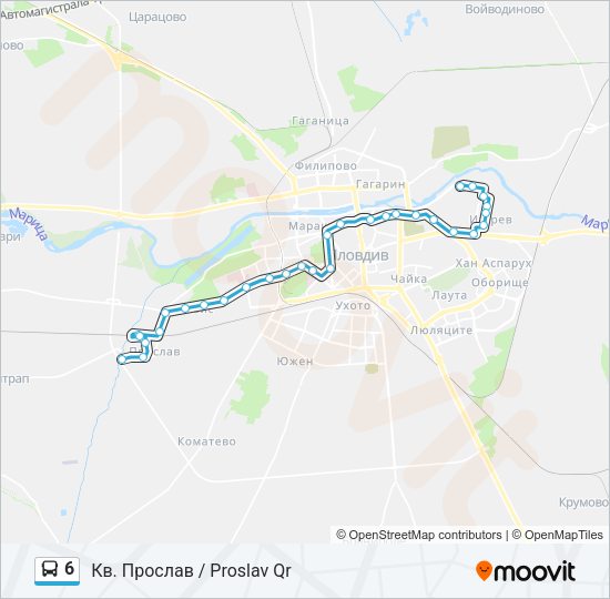 Автобус 6: карта маршрута