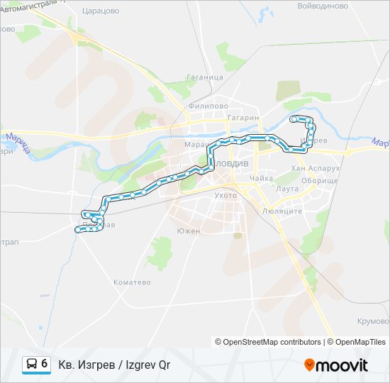 Автобус 6: карта маршрута