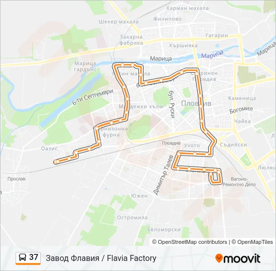 37 Bus Line Map