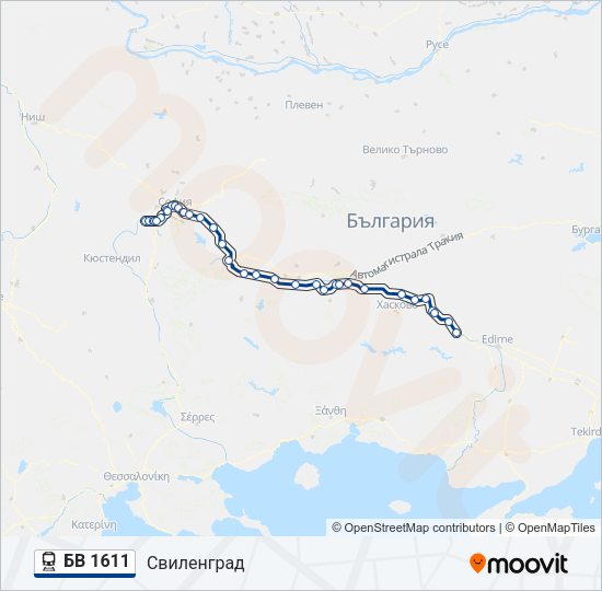 БВ 1611 Train Line Map