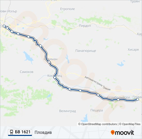 БВ 1621 Train Line Map