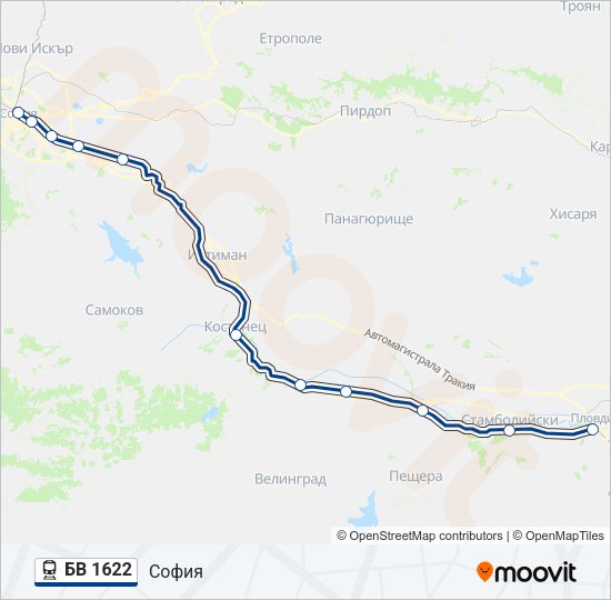 БВ 1622 Train Line Map