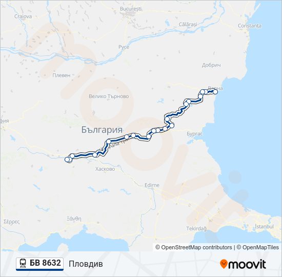 БВ 8632 Train Line Map