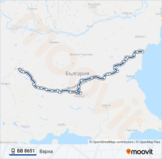 БВ 8651 Train Line Map